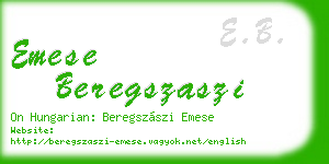 emese beregszaszi business card